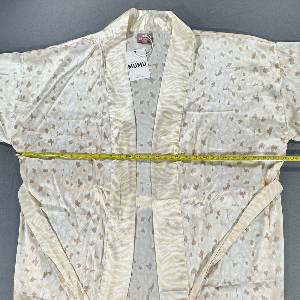 NEW Mumu x Curateur Leopard Silky Robe One Size NWT$128 Animal Print Bath Lounge - Picture 9 of 13